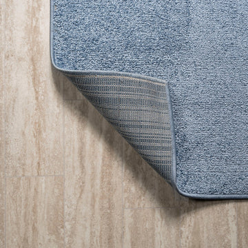 Haze Solid Low-pile Area Rug Classic Blue
